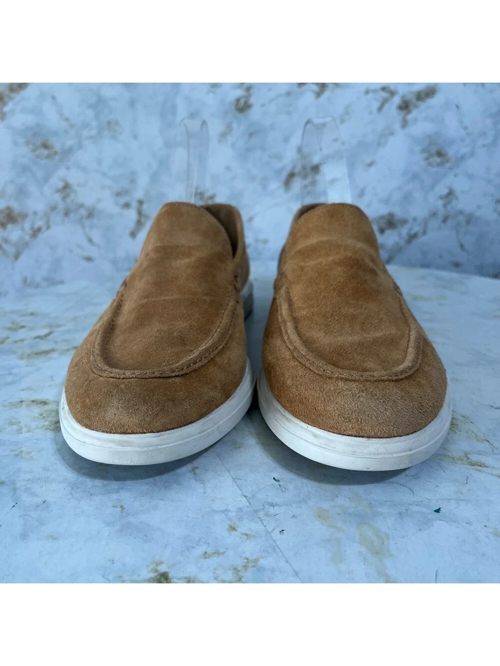 Peter Millar Mens Size 8M Shoes Brown White Suede Comfort Casual  Moc Toe Loafer